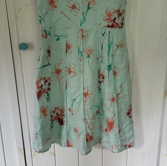 Ann Taylor Linen Fit & Flare Floral Dress Size 8 - Picture 5 of 14
